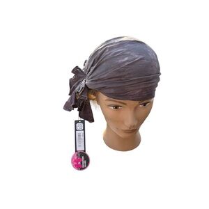 NWT OSVYO gray tie dye Bamboo hat with ruffle side detail eco friendly